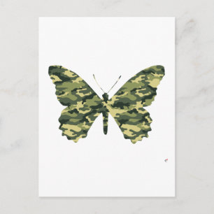 Camouflage Butterfly Silhouette Briefkaart