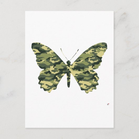 Camouflage Butterfly Silhouette Briefkaart (Voorkant)