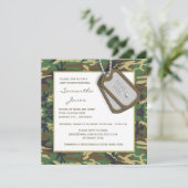 Camouflage/Camo Baby Boy Shower Invite Kaart (Staand voorkant)