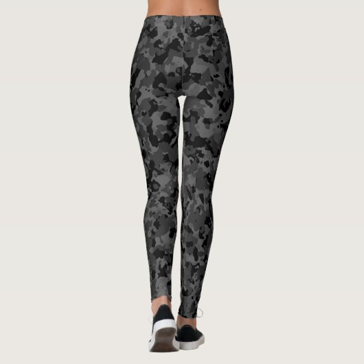 Camouflage Camo Black Gray Leggings (Achterkant)
