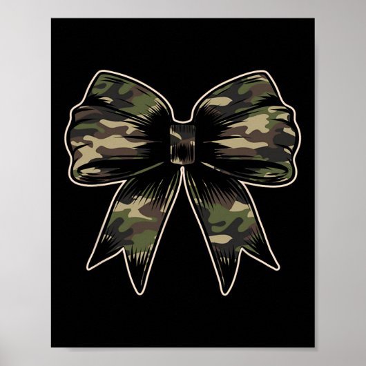 Camouflage Camo Bow Camo Coquette Bow Jagen Vrouwe Poster (Voorkant)