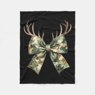 Camouflage Camo Coquette Bow Hunting Deer Hunter W Fleece Deken