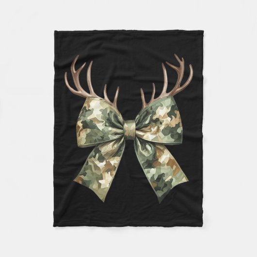 Camouflage Camo Coquette Bow Hunting Deer Hunter W Fleece Deken (Voorkant)
