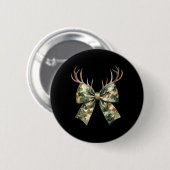 Camouflage Camo Coquette Bow Hunting Deer Hunter W Ronde Button 5,7 Cm (Voorkant /achterkant)