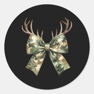 Camouflage Camo Coquette Bow Hunting Deer Hunter W Ronde Sticker