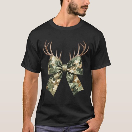 Camouflage Camo Coquette Bow Hunting Deer Hunter W T-shirt (Voorkant)