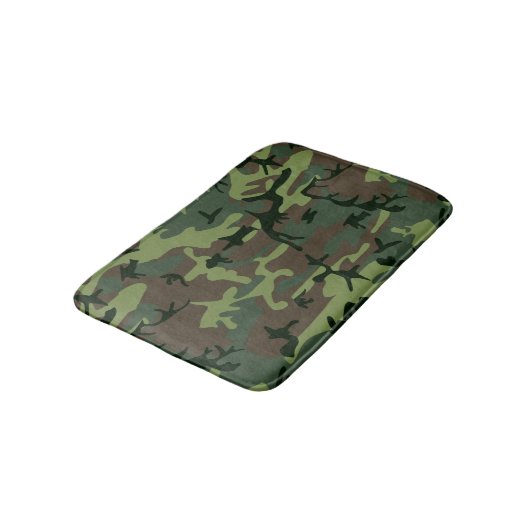 Camouflage Camo Green Brown Pattern Badmat (Gekanteld)