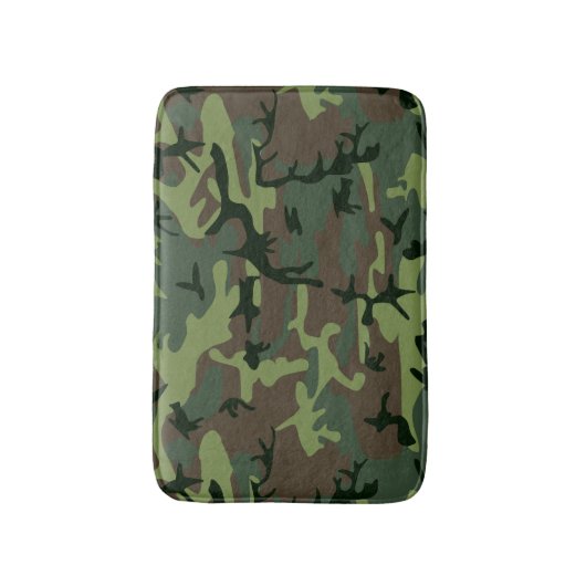 Camouflage Camo Green Brown Pattern Badmat (Voorkant Verticaal)