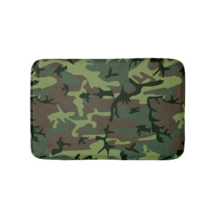 Camouflage Camo Green Brown Pattern Badmat