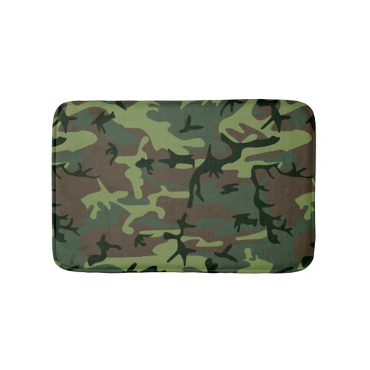 Camouflage Camo Green Brown Pattern Badmat (Voorkant)