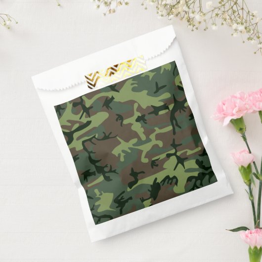 Camouflage Camo Green Brown Pattern Bedankzakje (Gezegeld)