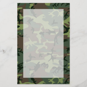 Camouflage Camo Green Brown Pattern Briefpapier