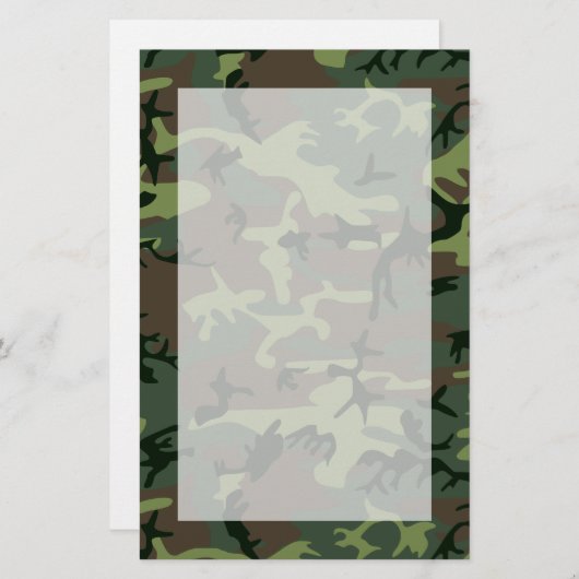Camouflage Camo Green Brown Pattern Briefpapier (Voorkant / Achterkant)