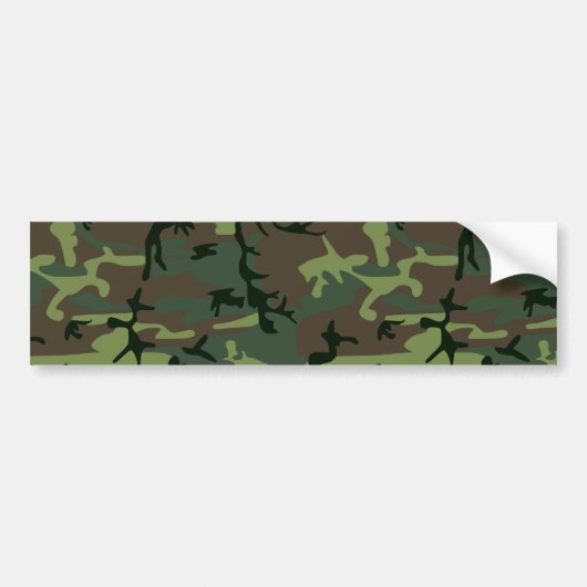 Camouflage Camo Green Brown Pattern Bumpersticker (Voorkant)