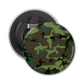 Camouflage Camo Green Brown Pattern Button Flesopener (Voorkant)