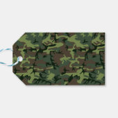 Camouflage Camo Green Brown Pattern Cadeaulabel (Achterkant Horizontaal)
