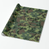 Camouflage Camo Green Brown Pattern Cadeaupapier (Uitgerold)