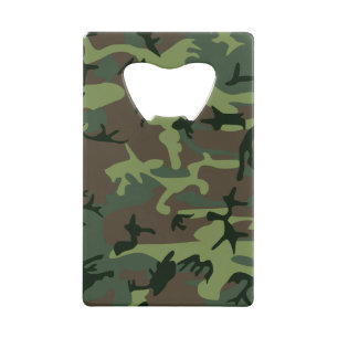 Camouflage Camo Green Brown Pattern Creditkaart Flessenopener