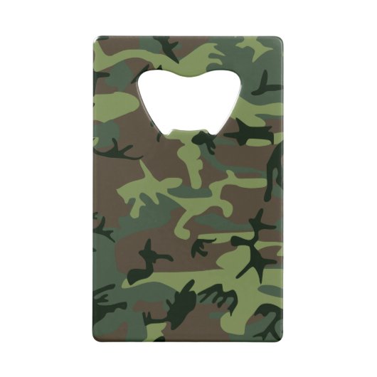 Camouflage Camo Green Brown Pattern Creditkaart Flessenopener (Achterkant)