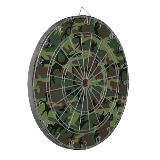 Camouflage Camo Green Brown Pattern Dartbord (Voorkant Links)
