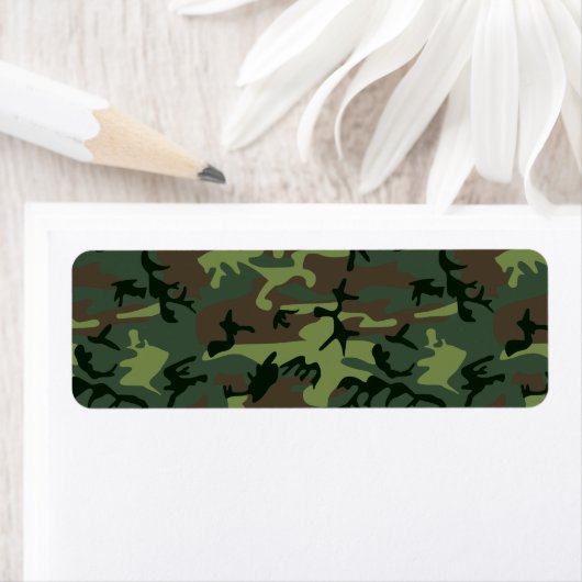 Camouflage Camo Green Brown Pattern Etiket (Insitu)