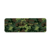 Camouflage Camo Green Brown Pattern Etiket (Voorkant)