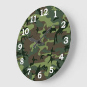 Camouflage Camo Green Brown Pattern Grote Klok (Hoek)