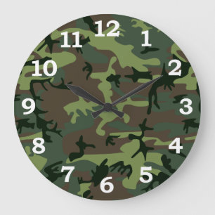 Camouflage Camo Green Brown Pattern Grote Klok