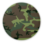 Camouflage Camo Green Brown Pattern Keramische Knop (Voorkant)