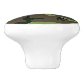 Camouflage Camo Green Brown Pattern Keramische Knop (Zijkant)