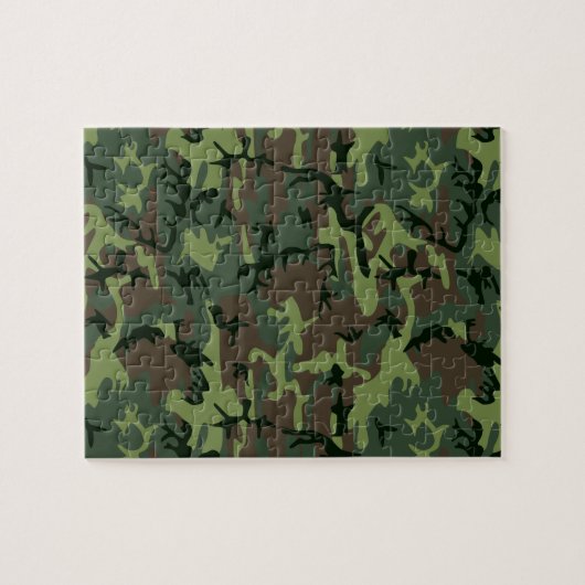 Camouflage Camo Green Brown Pattern Legpuzzel (Horizontaal)