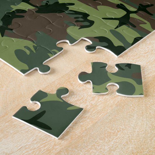 Camouflage Camo Green Brown Pattern Legpuzzel (Zijkant)