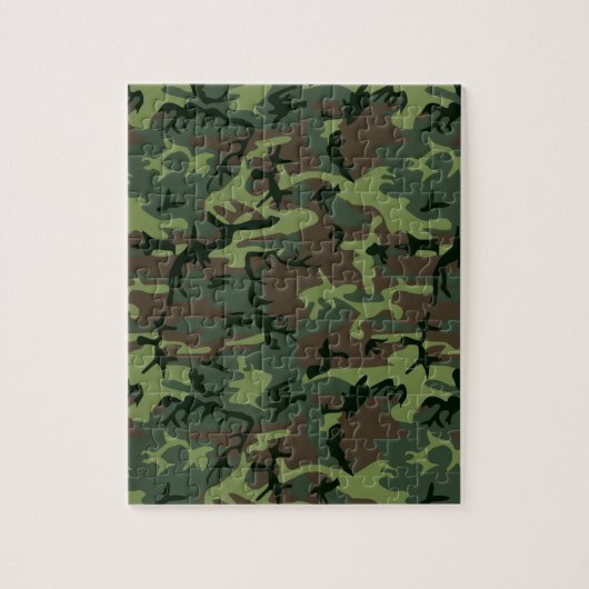 Camouflage Camo Green Brown Pattern Legpuzzel (Verticaal)