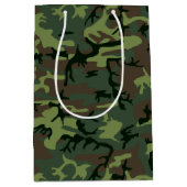 Camouflage Camo Green Brown Pattern Medium Cadeauzakje (Voorkant)