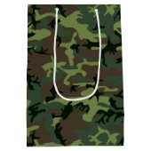 Camouflage Camo Green Brown Pattern Medium Cadeauzakje (Achterkant)