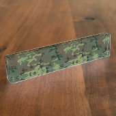 Camouflage Camo Green Brown Pattern Naambordje (Zijkant)