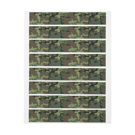 Camouflage Camo Green Brown Pattern Omwikkelbaar Adreslabel (Vel)