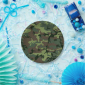 Camouflage Camo Green Brown Pattern Papieren Bordje (Feest)