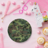 Camouflage Camo Green Brown Pattern Papieren Bordje (Feest)