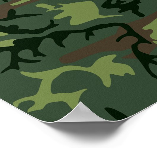 Camouflage Camo Green Brown Pattern Poster (Hoek)