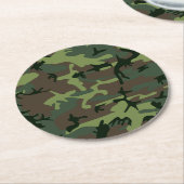 Camouflage Camo Green Brown Pattern Ronde Kartonnen Onderzetter (Gebogen)