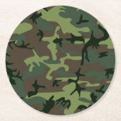Camouflage Camo Green Brown Pattern Ronde Kartonnen Onderzetter (Voorkant)