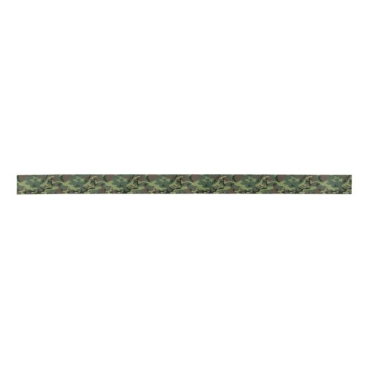 Camouflage Camo Green Brown Pattern Satijnen Lint (Voorkant)