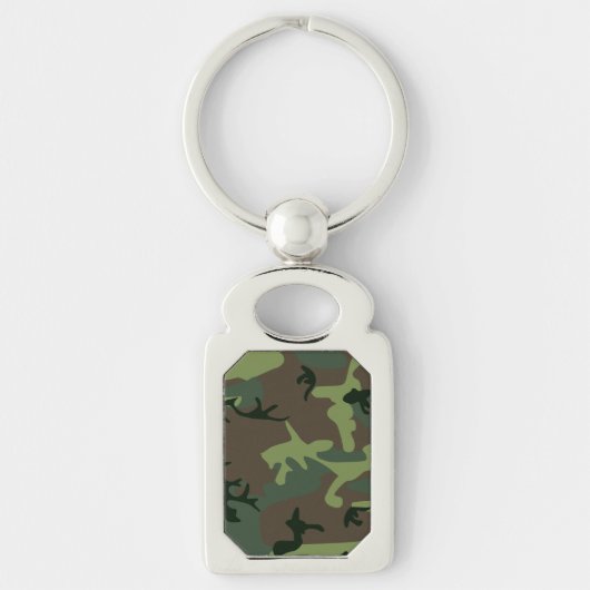 Camouflage Camo Green Brown Pattern Sleutelhanger (Voorkant)
