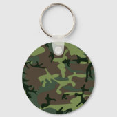 Camouflage Camo Green Brown Pattern Sleutelhanger (Voorkant)