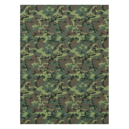 Camouflage Camo Green Brown Pattern Tafelkleed (Voorkant)