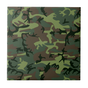 Camouflage Camo Green Brown Pattern Tegeltje