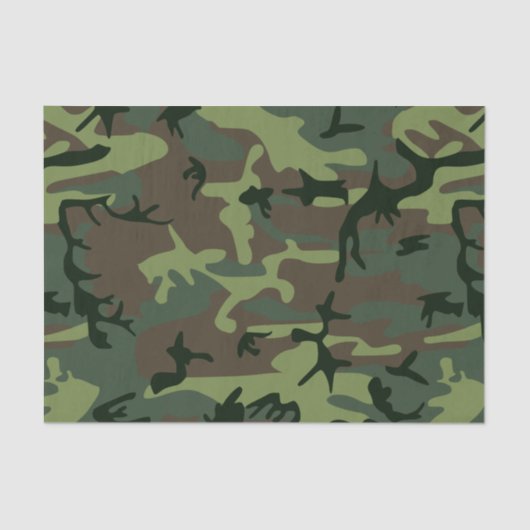 Camouflage Camo Green Brown Pattern Tissuepapier (Voorkant)