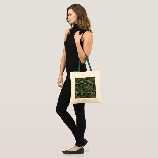Camouflage Camo Green Brown Pattern Tote Bag (Voorkant (model))