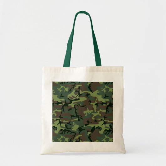 Camouflage Camo Green Brown Pattern Tote Bag (Voorkant)